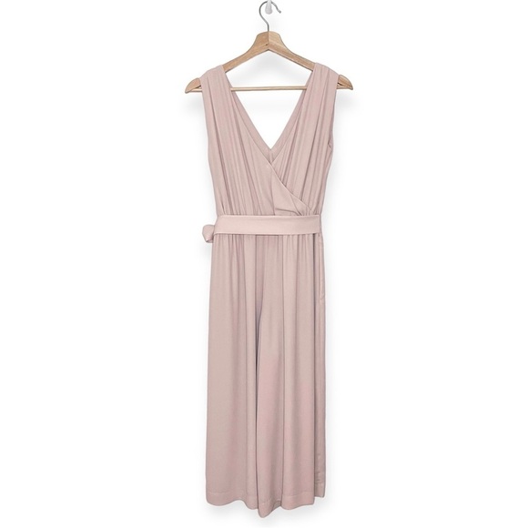 Aritzia Babaton Maximillian Draped Wide Leg Jumpsuit Pink Prima Small - Picture 3 of 10